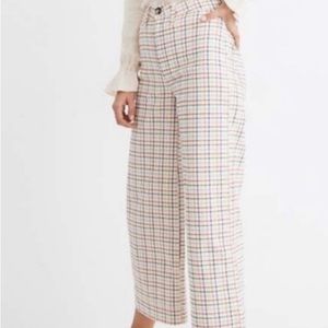 Madewell Emmett rainbow plaid pants TALL